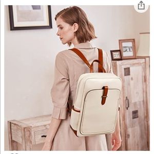 Vegan Leather Backpack with Laptop Sleeve